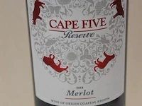 Cape five reserve marlot - 75 cl - winkelverkoopprijs € 12.95 - afbeelding 2 van  3