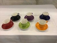 Capucinno servies gekleurd (108x) - afbeelding 1 van  3