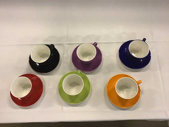 Capucinno servies gekleurd (108x) - afbeelding 2 van  3