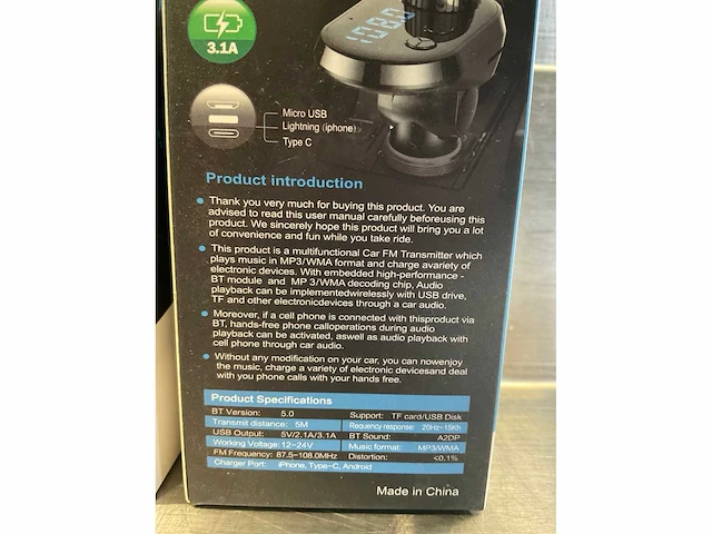 Car q15 bluetooth fm transmitter - carkit (10x) - afbeelding 6 van  6
