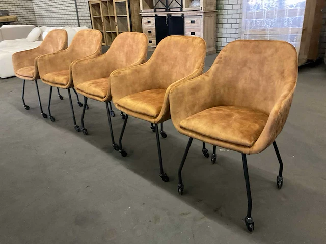 Caram verrijdbare eetkamerstoel (5x) - afbeelding 1 van  9