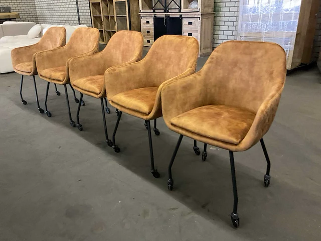 Caram verrijdbare eetkamerstoel (5x) - afbeelding 5 van  9