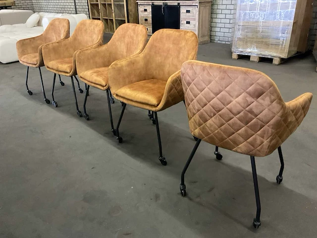 Caram verrijdbare eetkamerstoel (5x) - afbeelding 9 van  9