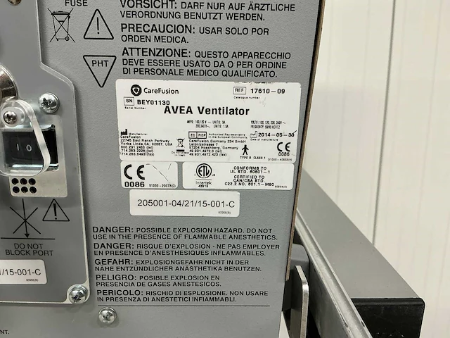 Carefusion avea ventilator - afbeelding 9 van  9