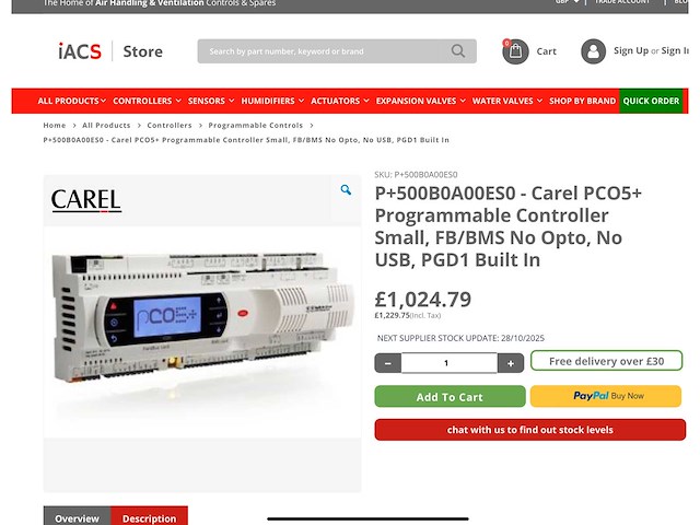 Carel programmeerbare thermostaat controller - afbeelding 6 van  6