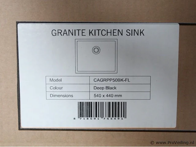 Caressi spoelbak cagr42bk-fl - afbeelding 2 van  2