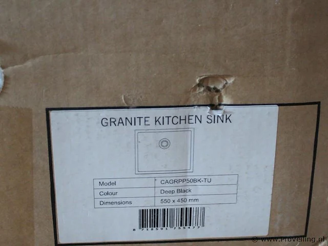 Caressi spoelbak cagrpp50bk-tu - afbeelding 3 van  3