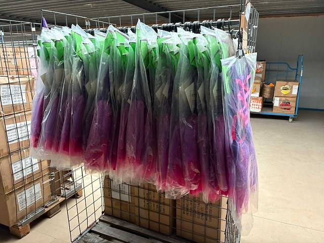 Carnavals kostuum prinsessenjurk paars/groen (90x) - afbeelding 1 van  2