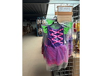Carnavals kostuum prinsessenjurk paars/groen (90x) - afbeelding 2 van  2