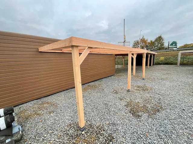 Carportframe muuraanbouw - 1200x300x215 cm - afbeelding 3 van  7