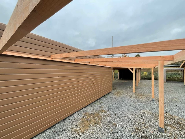 Carportframe muuraanbouw - 1200x300x215 cm - afbeelding 5 van  7