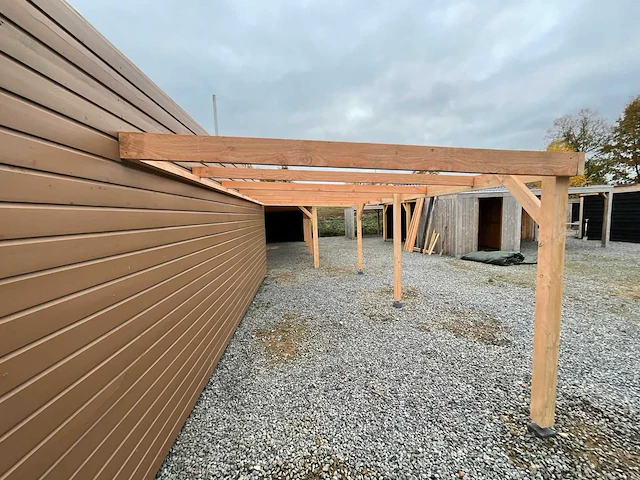 Carportframe muuraanbouw - 600x300x215 cm - afbeelding 4 van  7