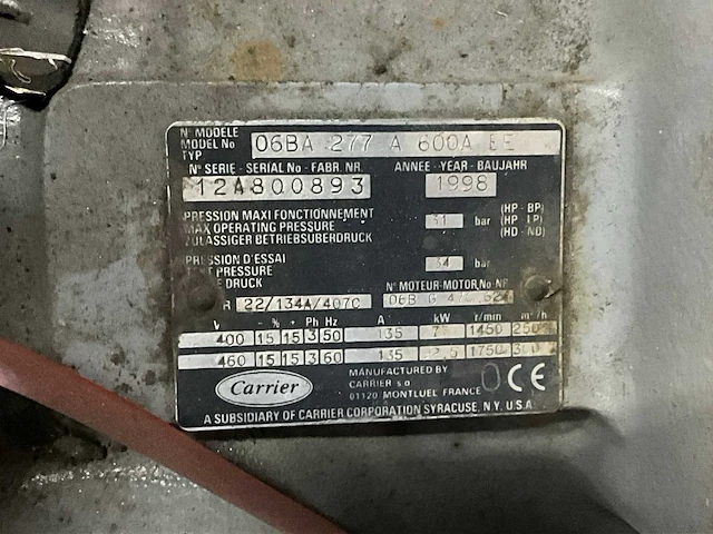 Carrier 06ba 277 a 600a koelcompressor (2x) - afbeelding 4 van  4