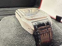 Cartier santos 100 medium | iced out naturel diamonds | 2025 | new - afbeelding 12 van  14