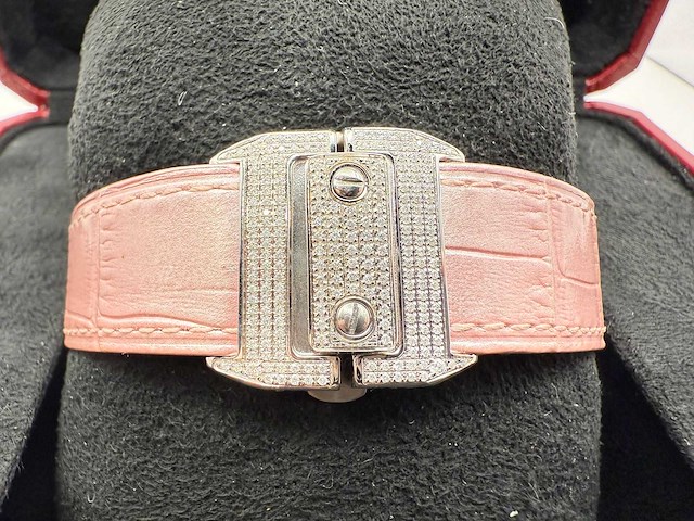 Cartier santos 100 medium | iced out naturel diamonds | 2025 | new - afbeelding 10 van  13