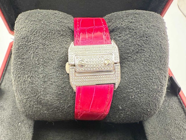 Cartier santos 100 medium | iced out naturel diamonds | 2025 | new - afbeelding 10 van  14