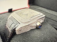 Cartier santos 100 medium | iced out naturel diamonds | 2025 | new - afbeelding 14 van  14