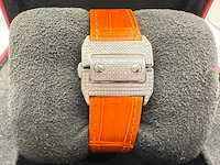 Cartier santos 100 medium | iced out naturel diamonds | 2025 | new - afbeelding 10 van  14