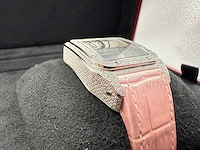 Cartier santos 100 medium | iced out naturel diamonds | 2025 | new - afbeelding 11 van  13