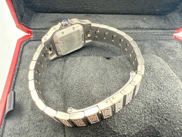 Cartier santos galbee | iced out with naturel diamonds | 2024 - afbeelding 4 van  13