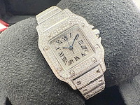 Cartier santos galbee | iced out with naturel diamonds | 2024 - afbeelding 1 van  13