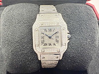 Cartier santos galbee | iced out with naturel diamonds | 2024 - afbeelding 6 van  13