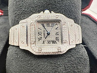 Cartier santos galbee | iced out with naturel diamonds | 2024 - afbeelding 8 van  13