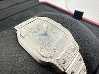 Cartier santos galbee | iced out with naturel diamonds | 2024 - afbeelding 12 van  13