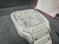 Cartier santos | wssa0018 | full iced out with natural diamonds | 2024 - afbeelding 16 van  16