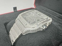 Cartier santos | wssa0018 | full iced out with natural diamonds | 2024 - afbeelding 3 van  16