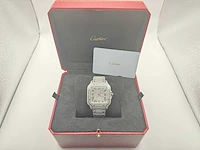 Cartier santos | wssa0018 | full iced out with natural diamonds | 2024 - afbeelding 8 van  16