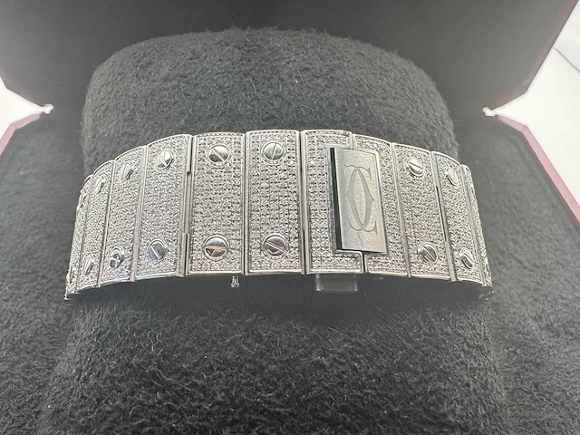 Cartier santos | wssa0018 | full iced out with natural diamonds | 2024 - afbeelding 12 van  16