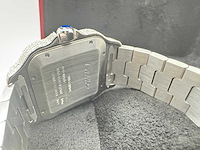 Cartier santos | wssa0018 | full iced out with natural diamonds | 2024 - afbeelding 4 van  16