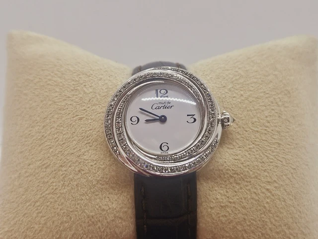 Cartier trinity 925 zilveren dameshorloge - inclusief cartier etui - afbeelding 8 van  12
