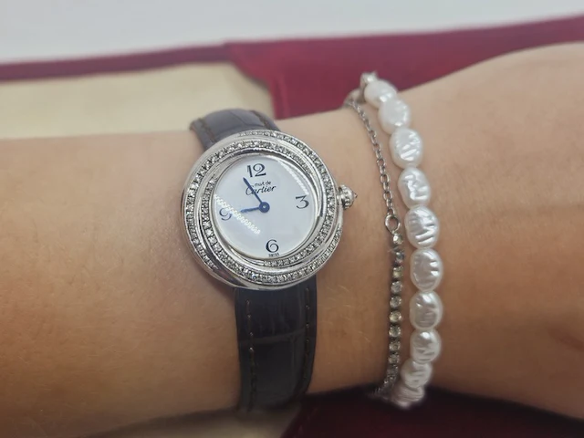 Cartier trinity 925 zilveren dameshorloge - inclusief cartier etui - afbeelding 11 van  12