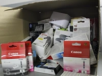 Cartridges in doos w.o. canon en hp. kleur en zwart wit. totaal ca. 40 stuks - afbeelding 2 van  2