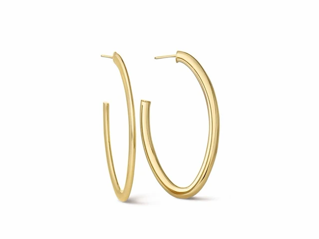 Casa jewelry oorhangers ellips zilver goud verguld - afbeelding 1 van  3