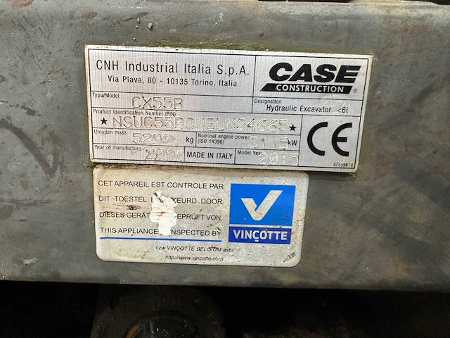 Case - cx55b - rups kraan - 2015 - afbeelding 16 van  35