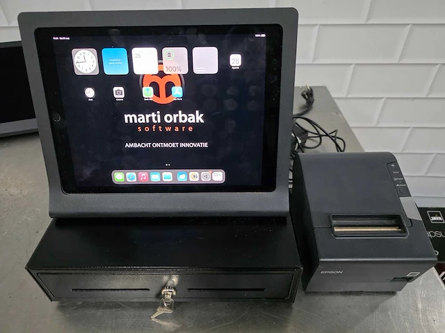 Cash it / apple - ipad pro 13" - digitaal touchscreen kassasysteem met epson bonnenprinter en kassalade - afbeelding 1 van  5