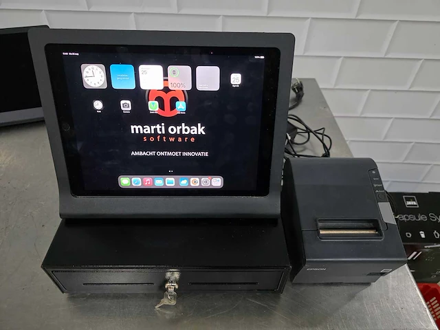 Cash it / apple - ipad pro 13" - digitaal touchscreen kassasysteem met epson bonnenprinter en kassalade - afbeelding 2 van  5