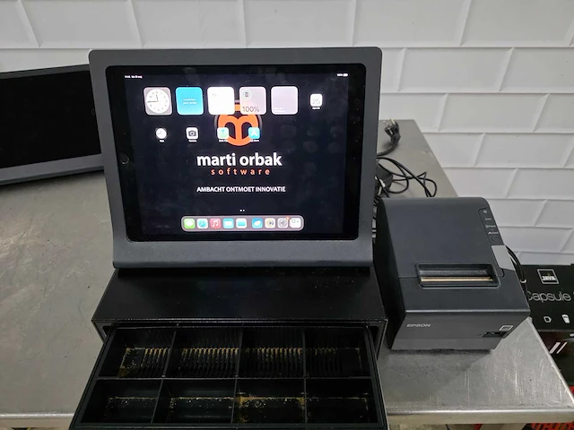 Cash it / apple - ipad pro 13" - digitaal touchscreen kassasysteem met epson bonnenprinter en kassalade - afbeelding 4 van  5
