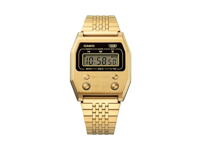 Casio collection vintage a1100g-5ef horloge staal goudkleurig 37.5 mm - afbeelding 1 van  3