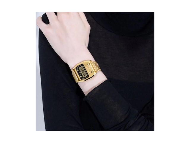 Casio collection vintage a1100g-5ef horloge staal goudkleurig 37.5 mm - afbeelding 3 van  3