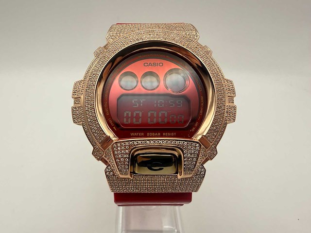 Casio g-shock "iced" | diamonds | red | new - afbeelding 1 van  8