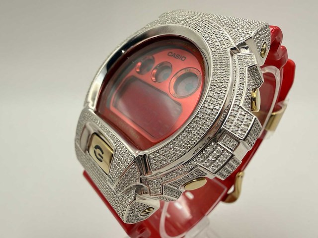 Casio g-shock "iced" | diamonds | red | new - afbeelding 6 van  8