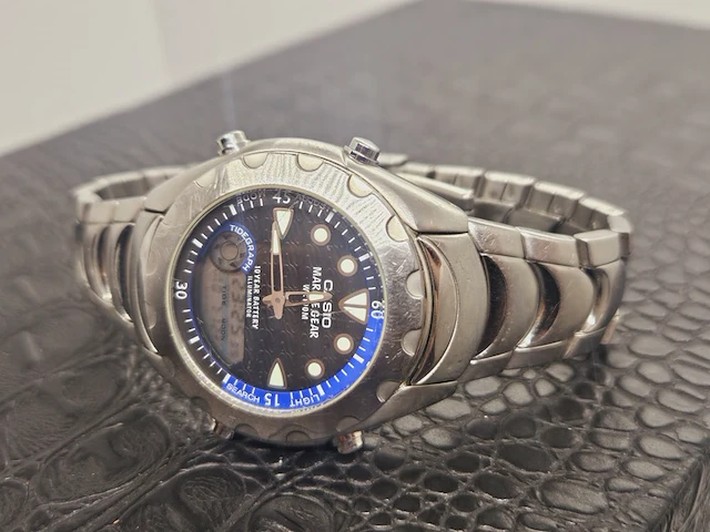 Casio herenhorloge - marine gear tidegraph - lcd - afbeelding 3 van  6