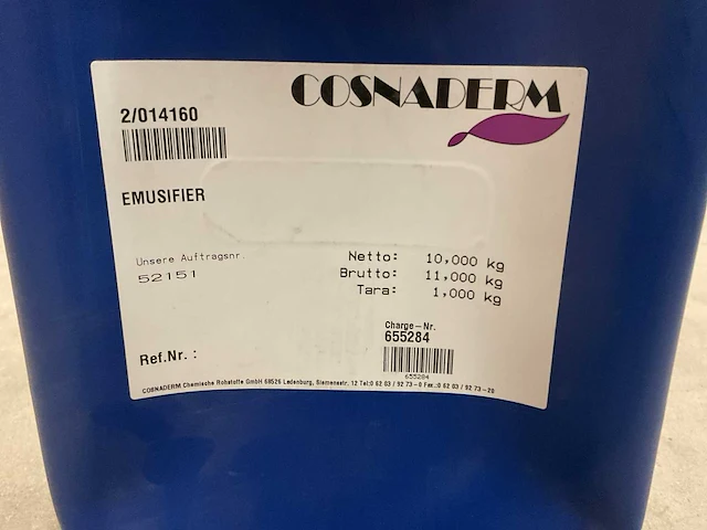 Casnaderm - emusifier - 2/014160 - jerrycan á 10kg emulgator - afbeelding 2 van  2