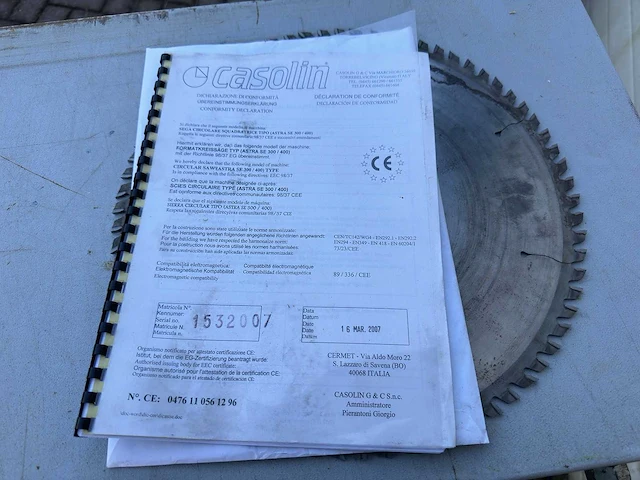 Casolin - 2007 - astra se 400 - formaatcirkelzaagmachine - afbeelding 10 van  12