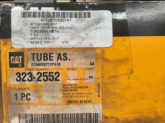 Cat 323-2552 tube assembly (24x) - afbeelding 4 van  4
