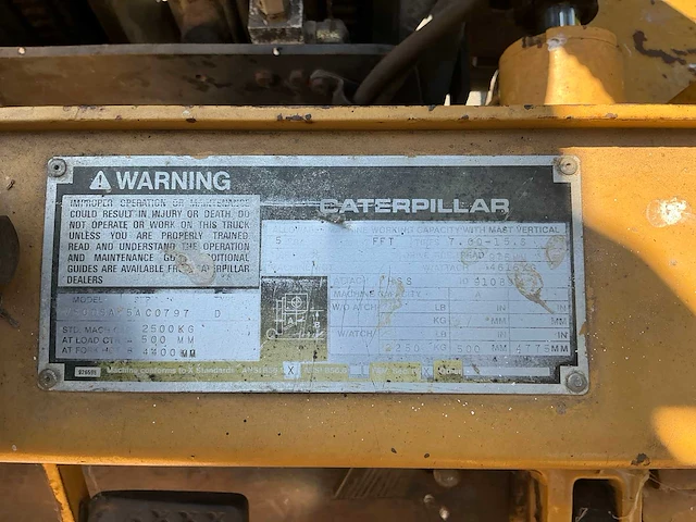 Catapillar vorkheftruck diesel triple mast - afbeelding 6 van  14